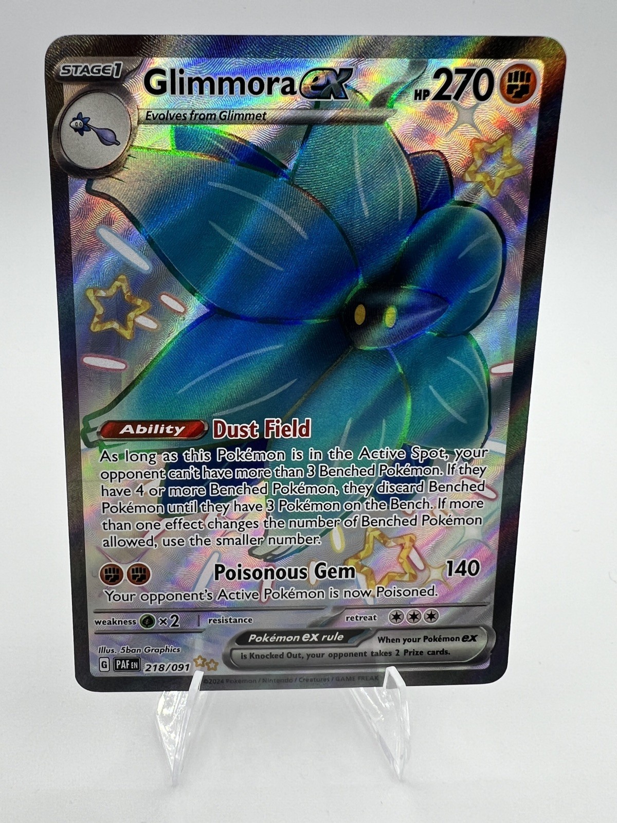 Glimmora ex 218/091 Shiny Ultra Rare Paldean Fates Pokemon Holo