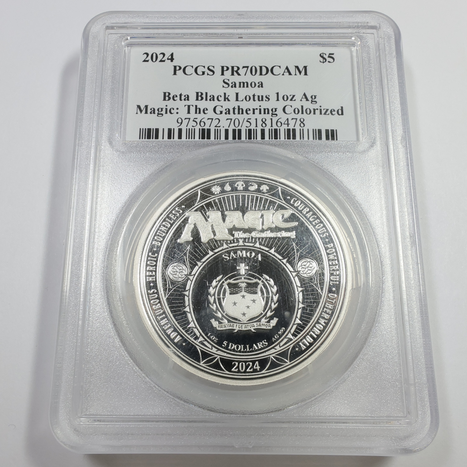 2024 PCGS INFINITY PR70 Samoa 1oz Silver Black Lotus Magic the Gathering 57364A view 4