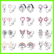 12 Pairs Clip on Earrings for Girls Women Non Pierced, Hypoallergenic Fake Ea...