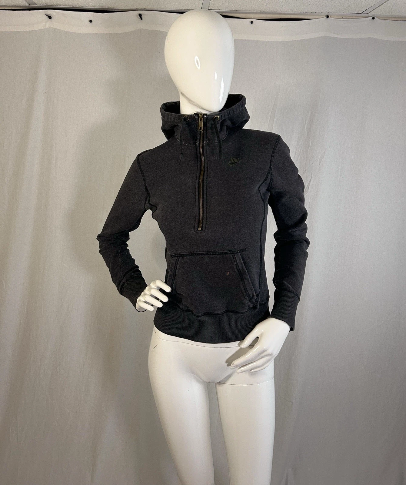 CHROME HEARTS Giacca con cappuccio e zip vintage Nike donna trashy Y2K taglia S skater thrashed grunge