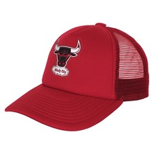 Youth Mitchell  Ness Red Chicago Bulls Core Evergreen Trucker Adjustable Hat