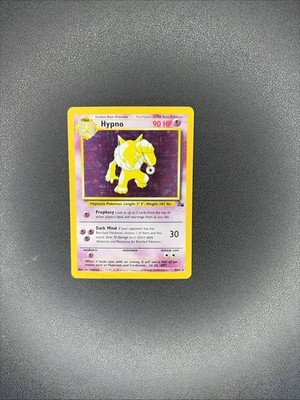 1999 hypno pokemon card Hypno 8/62 Fossil Set Holo Rare Vintage 1999 WotC Pokemon Card HP Crease