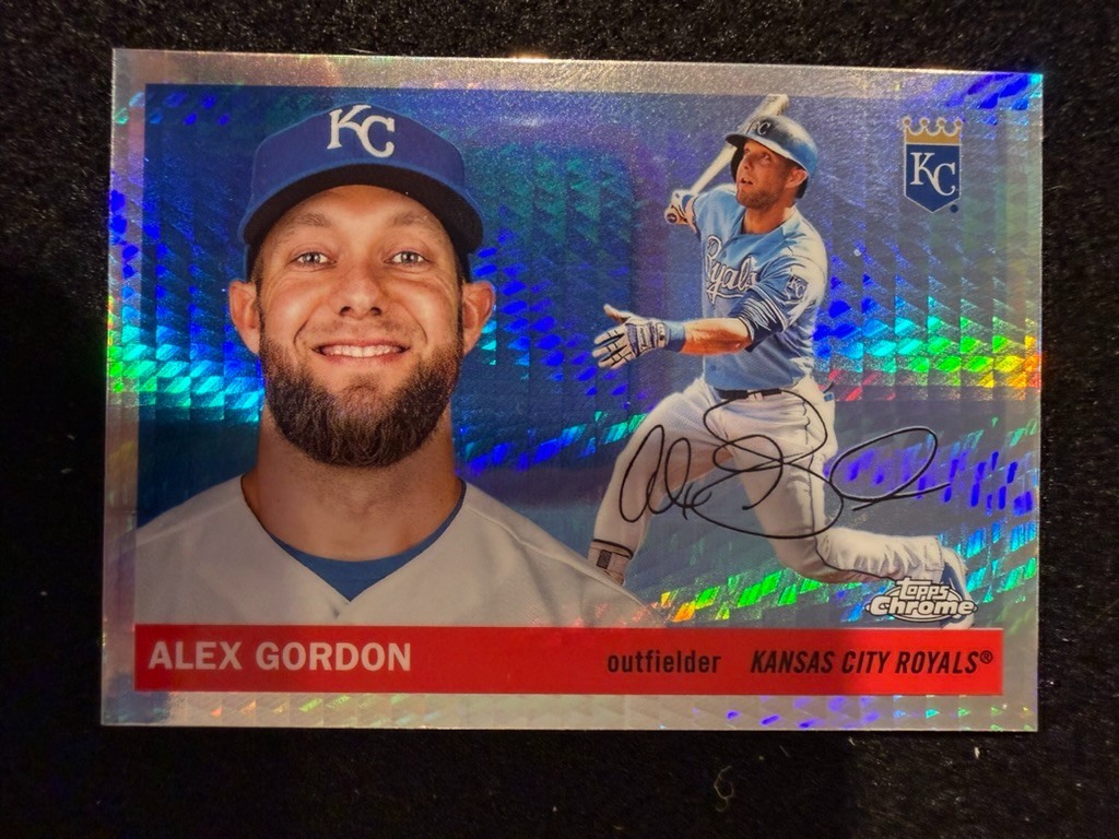 2025 Topps Chrome Platinum Anniversary Alex Gordon Prism Refractor #419 Royals