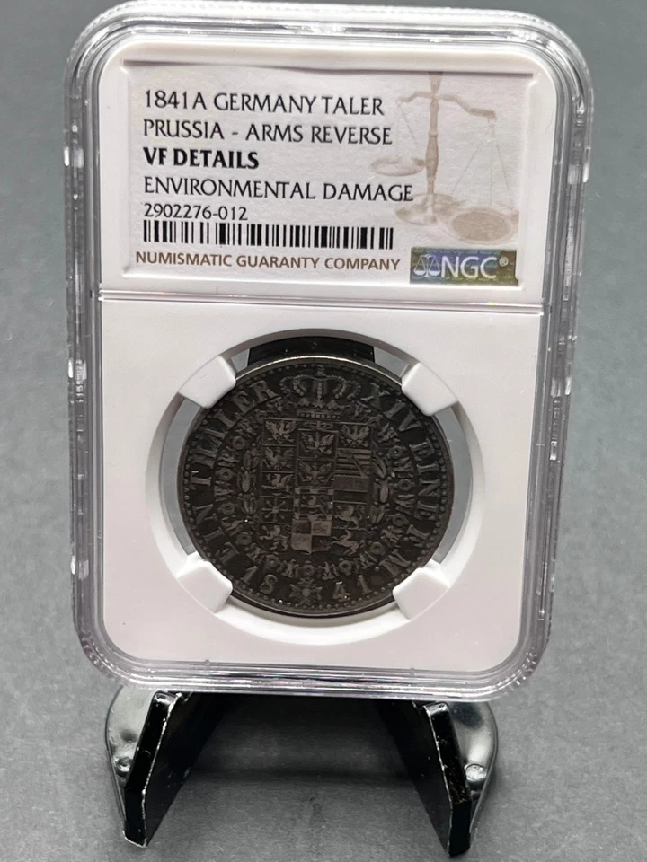 1841 Hanover Germany Prussia Silver 1 Thaler - NGC Graded VF - Image 2 of 4