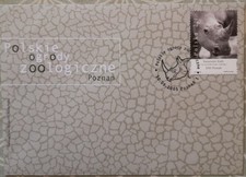 Polen 2005 FDC Sonderstempel und Frankatur Nashorn Brief Cover Zoo Poznan