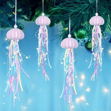 4 PCS Jellyfish Decor for Mermaid Theme Party  Under The Sea Party Decoratio...