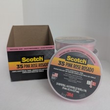 Electrical Tape- 3/4 in x 66 ft. -Pink-3M 35 Scotch Vinyl Color Coding- 5 Pack 
