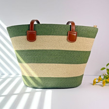 Straw Tote Bag for Women Summer Beach Woven Shoulder Handbag Casual