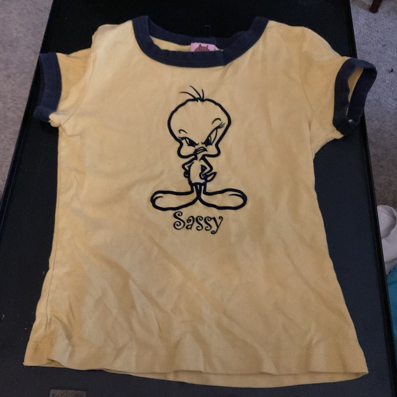 Warner Bros Studio Kids Looney Tunes Tweety Bird Sassy Yelllow Shirt Youth