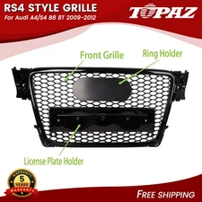 Honeycomb Grille Sport Mesh RS4 Style Hex Grill Black For 09-12 Audi A4/S4 B8 8T