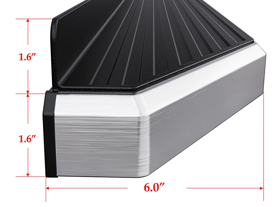 APS Running Board Polished 6" Fit Chevy Traverse 07-17 Buick Enclave 07-09 - Image 3 of 4