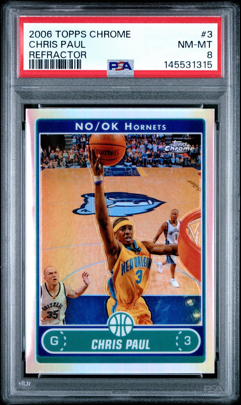 2006 TOPPS CHROME REFRACTOR #3 CHRIS PAUL PSA 8