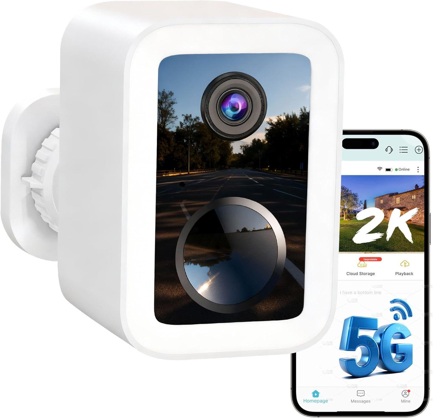 2K Wireless Security Camera Outdoor, 5Ghz/2.4Ghz Dual-Band Wifi Battery Powered
