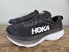 Size 9 B - Hoka Bondi 8 Womens Running Shoes Black White Sneakers 1127952-BWHT
