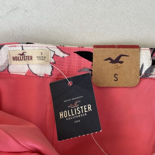 Hollister Pink Skirt White Floral Print Short A Line Skirt Size Small BNWT - Picture 5 of 8