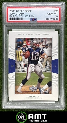 Tom Brady PSA 10 2003 Upper Deck Patch New England Patriots #12 1686