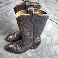 Texas Brand Boots Women s 8D Black Leather Cowgirl Western Boot M60 Vintage