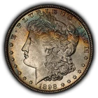 1898 $1 Morgan Silver Dollar - PQ Rainbow Toning - BU - SKU-D7722