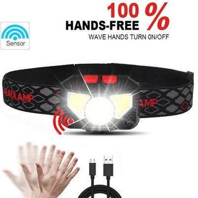 Stirnlampe Wiederaufladbar LED 2000LM Superhell Wasserdicht Stirnlampe Arbeitsleuchte