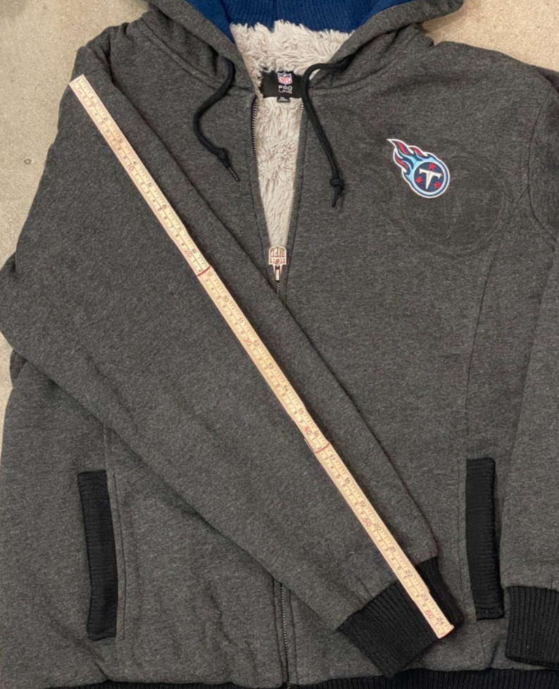 NFL Pro Line Titans Jacket Mens XL Gray Sherpa Fleece Lined Full Zip Heavyweight thumbnail 8