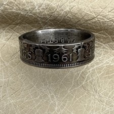 Coin Ring Made from an authentic 1961 United Kingdom Two Shilling coin