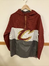 Men's Cleveland Cavaliers Fanatics Flagrant Foul-Hoodie Half Zip Jacket-LARGE
