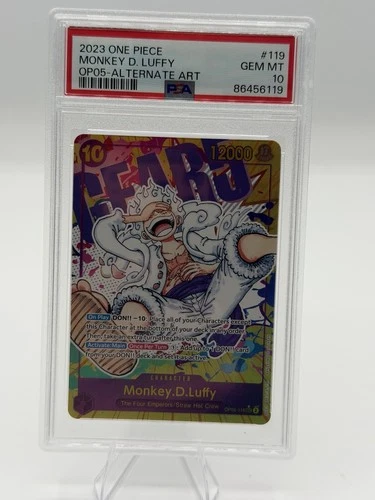 2023 One Piece Monkey D. Luffy Alt Art OP05-119 SEC PSA 10 Gem Guard Included