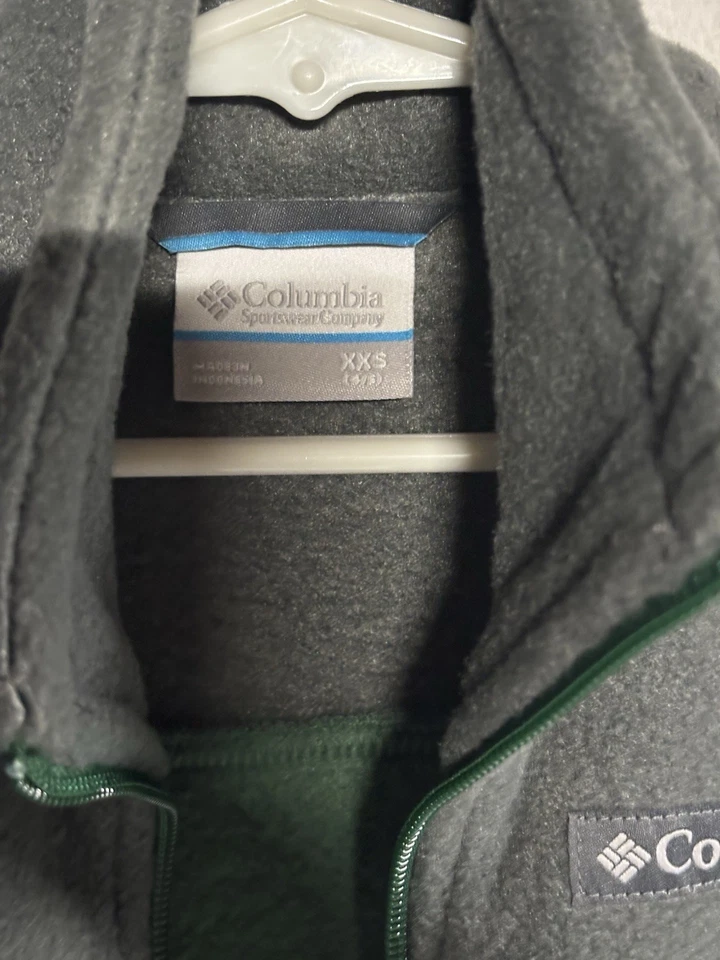 Chaqueta polar de nailon Columbia para niños talla XXS, negra/gris, cremallera completa Foto 3 de 4