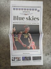 2026 Big 10 CHAMPS Michigan Wolverines Basketball Detroit Free Press Newspaper
