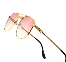 Sunglasses Men Fashion Retro Style Square Gold Frame Classic Designer Hip Hop