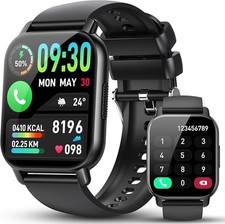 Smart Watch Unisex w/ Bluetooth, HD Touch Screen 112 Sport Mode- black