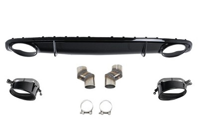Stoßstange Diffusor Endrohre für Audi A4 B8 B8.5 MOPF 2012 2015 RS4-Look Schwarz