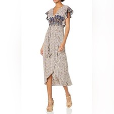 Misa Los Angeles Carolina Floral  and Paisley Wrap Dress