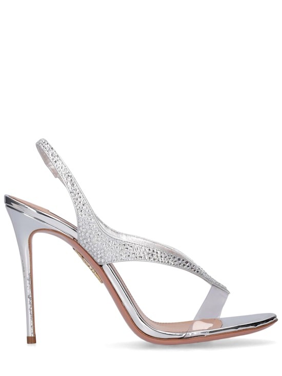 Aquazzura - босоножки украшенные Иззи длиной 105 мм - серебристые 81390₽