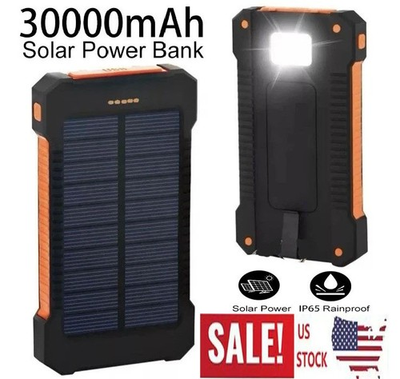 #ad 2025 Super 30000000mAh USB Portable Charger Solar Power Bank for Cell Phone $10.69