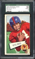 1952 Bowman Large Football #28 Kyle Rote SGC 4