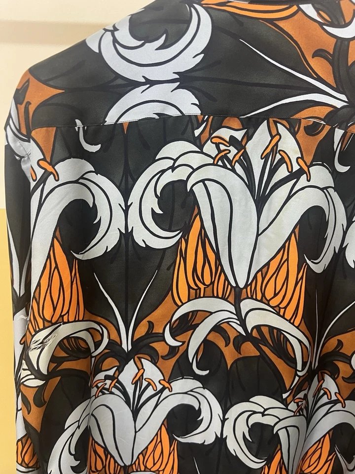 Camisa de seda para hombre Prada Holliday marrón Londres especialmente reeditada talla 41/16 Foto 3 de 4