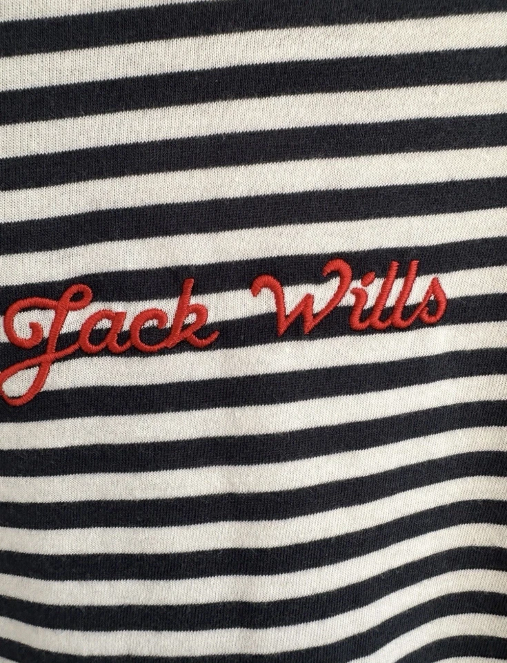 Jack Wills Milson Cropped T Shirt Size 16 Breton Stripe Top BNWT - Image 3 of 4