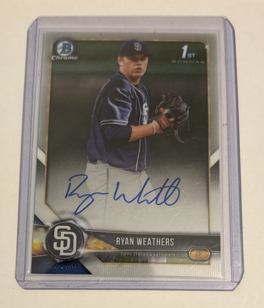 2018 Bowman Draft - Chrome Draft Pick Autographs Ryan Weathers #CDA-RW (AU, RC)