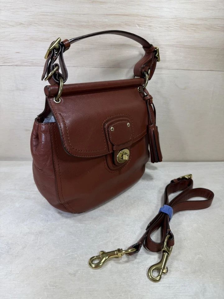 Coach Legacy Willis 22382 Brass Saddle Brown Crossbody Leather Satchel Bag Purse - Image 4 of 4