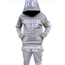 RICHES CO. APPAREL 10F1 Motivational Tracksuit - Grey Size Small