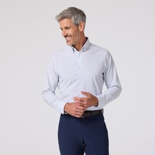 Mizzen Main Leeward Performance Dress Shirt S White Diamond Texture 138 NWT