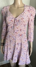 LoveShackFancy Juree 100% Silk Fit & Flare Mini Dress Floral Coquette Romantic 2