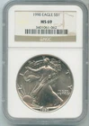 1990 $1 Silver Eagle NGC MS69 Coin Certified- RK696