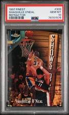 1997 Finest Shaquille O'Neal #309 Showstopper Rare Gold Refractor #/289 PSA 10