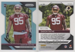2018 Panini Prizm Rookie Light Blue Prizm /199 Daron Payne #245 Rookie RC