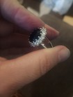 STERLING SILVER CLEAR STONE BLUE STONE STATEMENT RING SIZE 7 - 6 grams  — photo 6