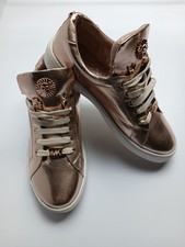 Michael Kors Metallic Gold Sneakers Shoes Sz 4 Girls