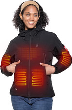 Heated Jacket for Women with 12V Battery Pack Winter Outdoor Soft Shell Electric