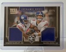 2023 Limited Saquon Barkley Daniel Jones Dynamic Duos Jersey Silver #/75